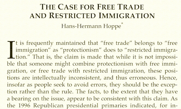 A favor do Comércio Livre e da Limitação da Imigração